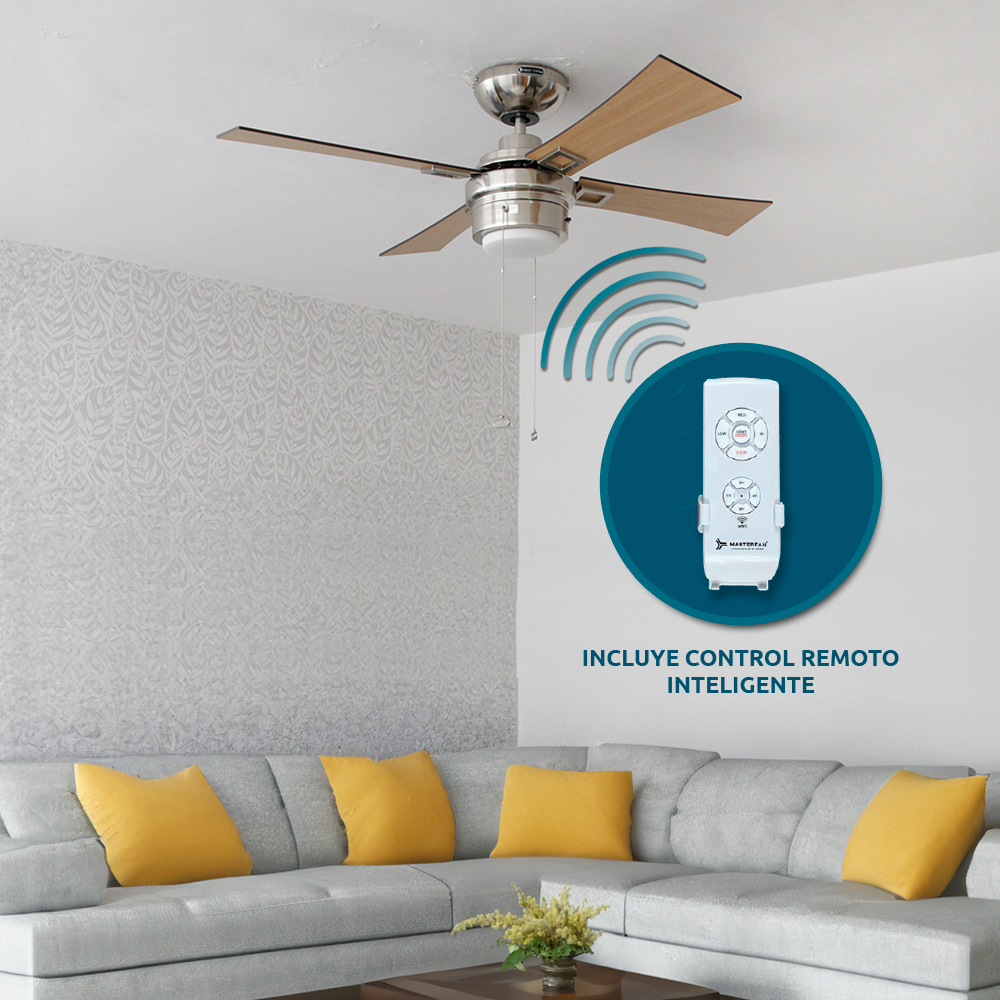 Ventilador Austra 42" Satinado + Control Remoto Zeus