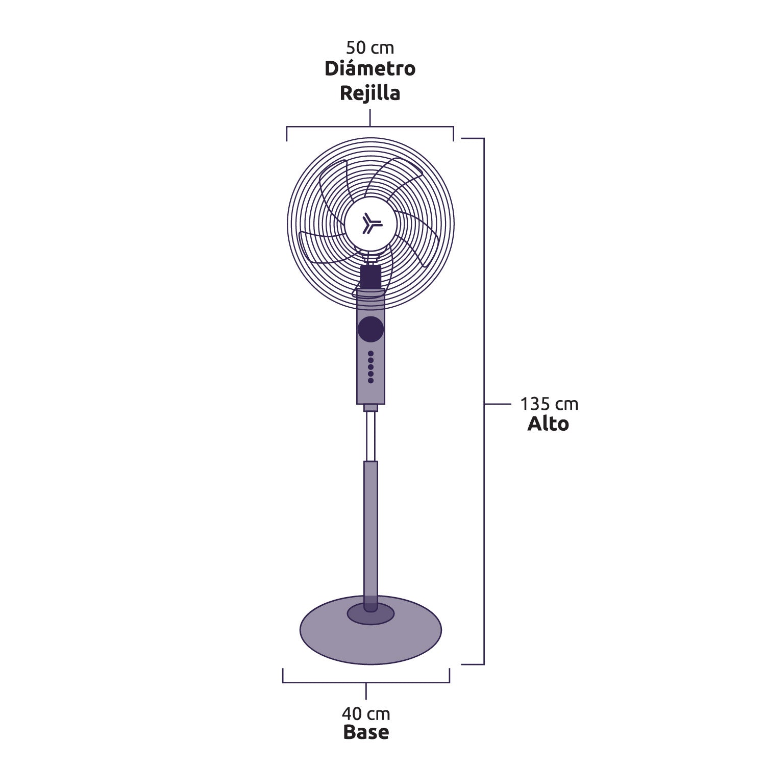 Ventilador De Pedestal Ares 18" Negro