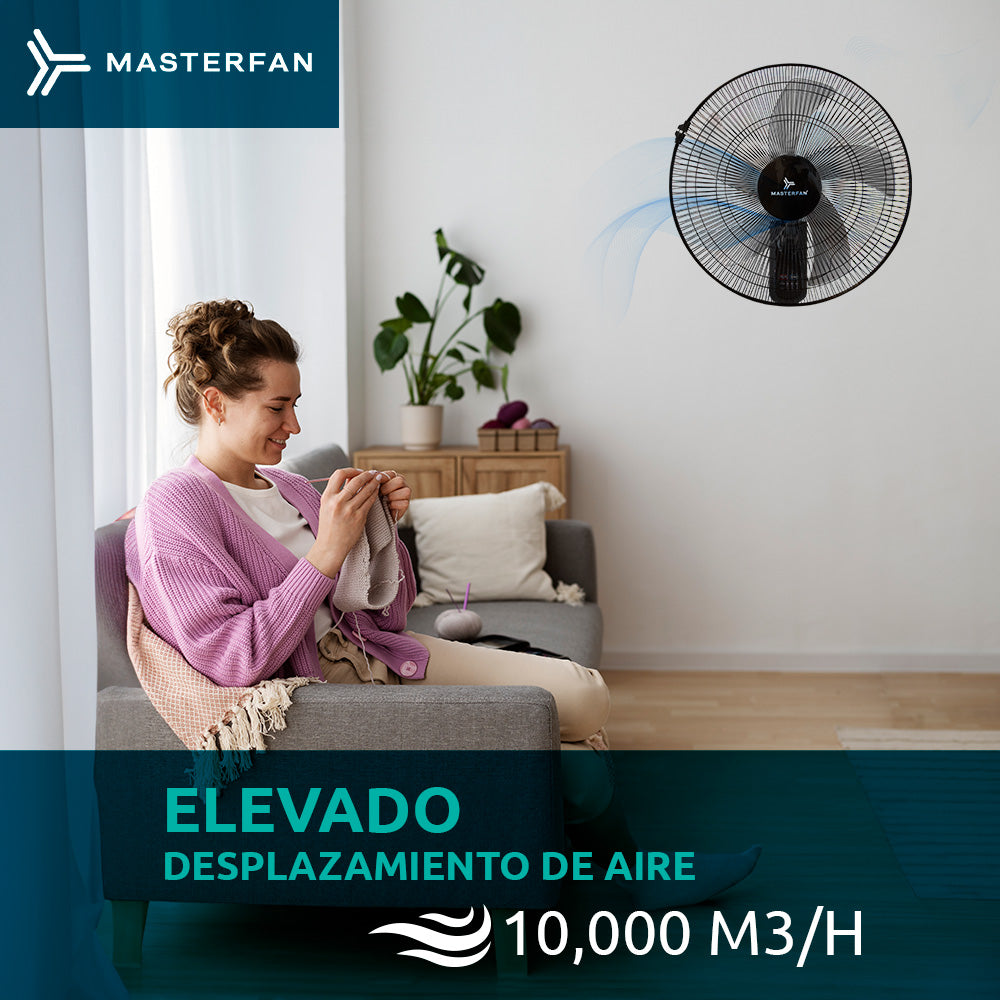 Kit de 3 Ventiladores Muro 18" Negro