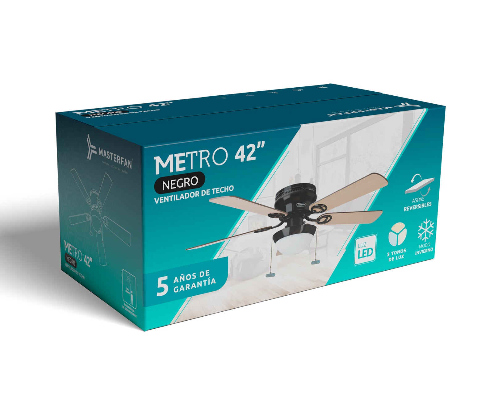 Ventilador de Techo METRO 42" Negro
