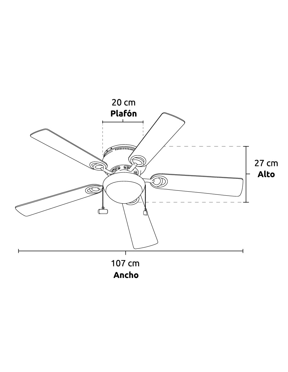 Ventilador de Techo METRO 42" Negro