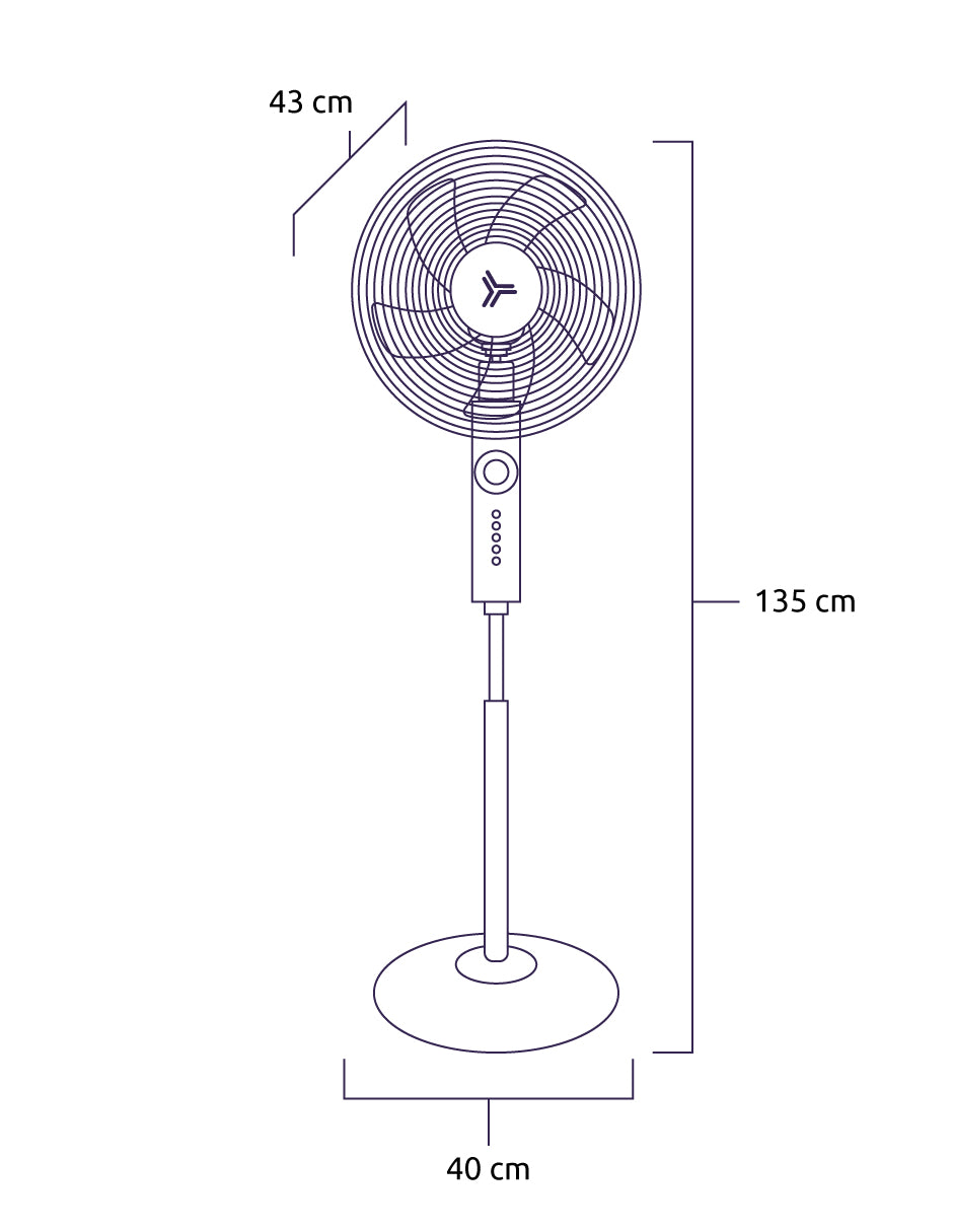 Ventilador De Pedestal Ares 16" Negro