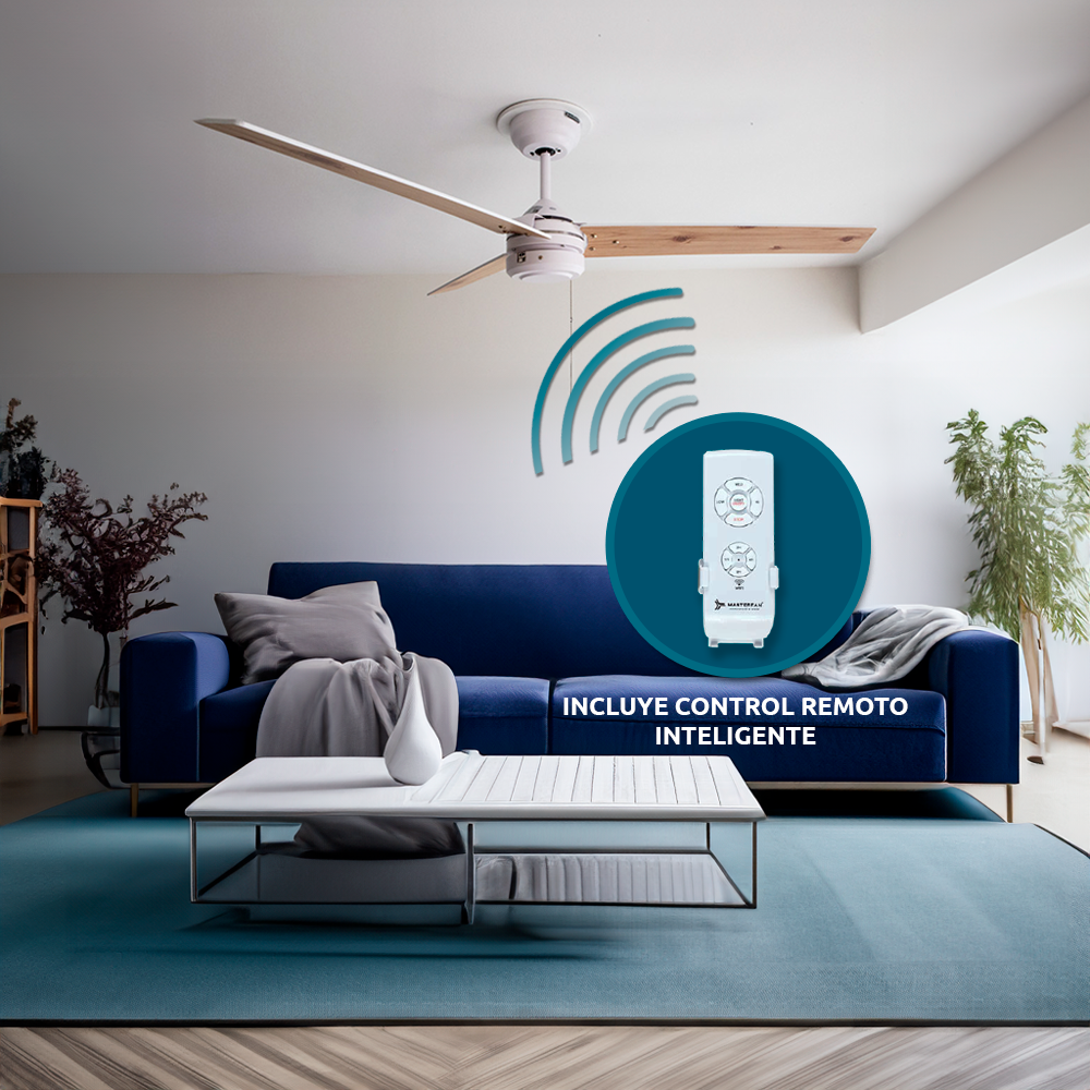 Ventilador Bianco 52" Blanco + Control Remoto Zeus