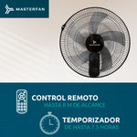 Kit de 3 Ventiladores Muro 18" Negro