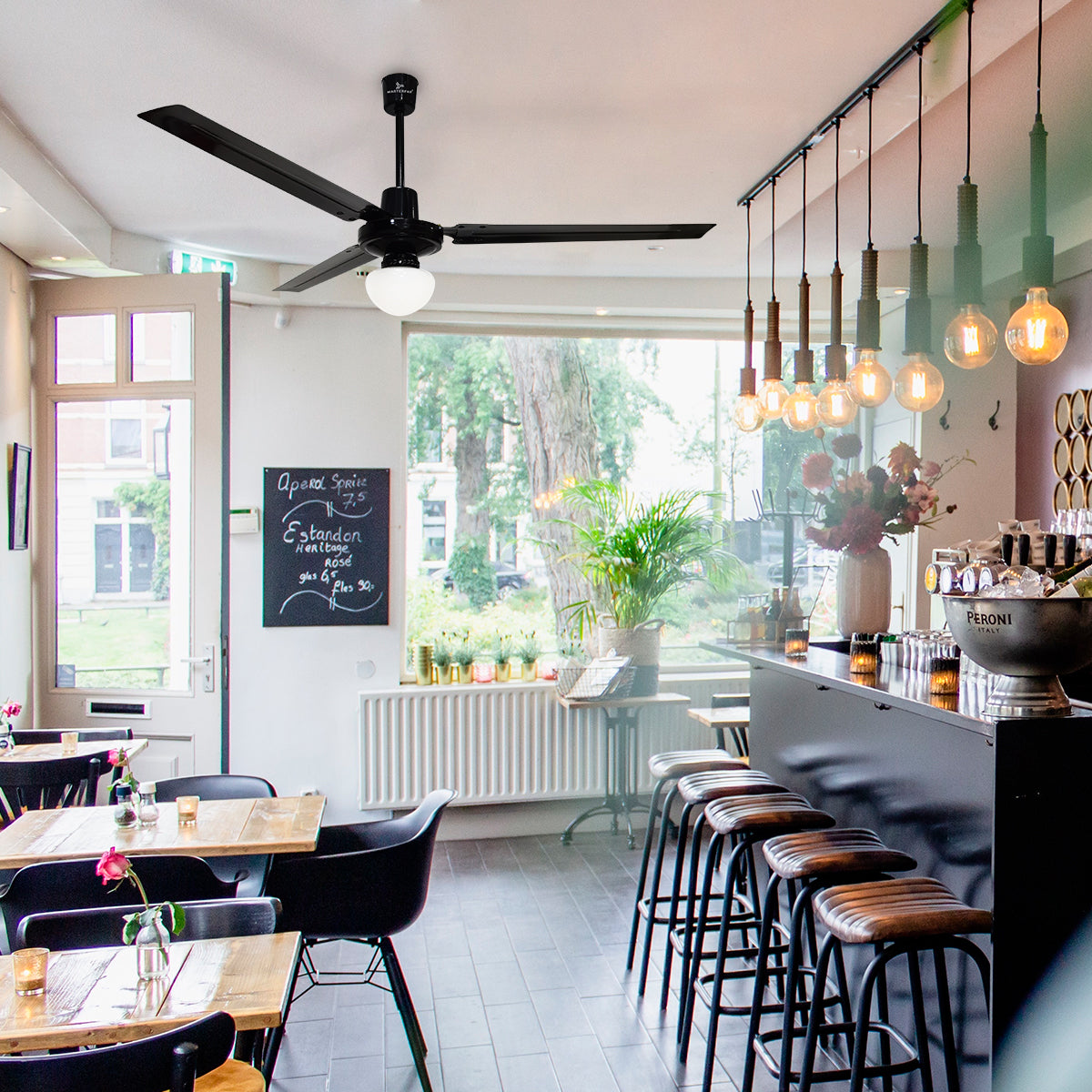 Ventilador Icarus 56" Con Luz Negro