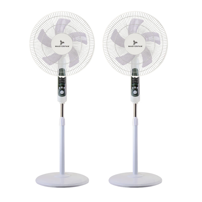 Paquete 2 piezas Ventilador De Pedestal Apolo 16" Blanco