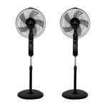 Paquete 2 piezas Ventilador De Pedestal Ares 16" Negro
