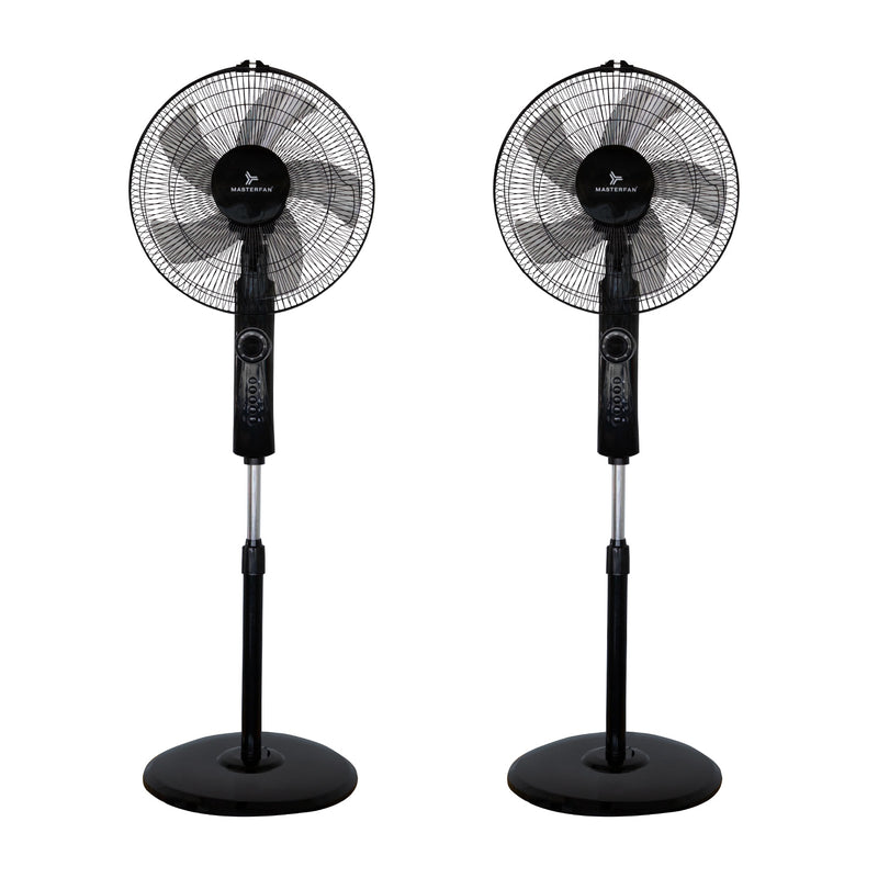 Paquete 2 piezas Ventilador De Pedestal Ares 16" Negro