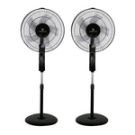 Paquete 2 piezas Ventilador De Pedestal Ares 18" Negro