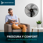 Kit de 3 Ventiladores Muro 18" Negro
