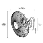 Ventilador Techo o Pared Orbital 18" Negro | 3 Vel